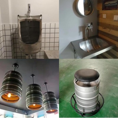 Creative beer barrel bar decoration urine barrel round sink bar chair